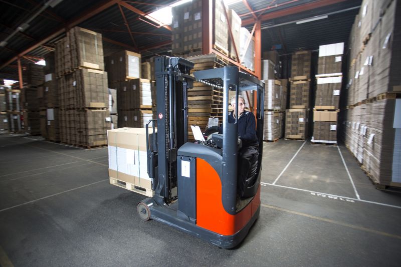 Reach trucks improve productivity by quickly accessing high shelves.